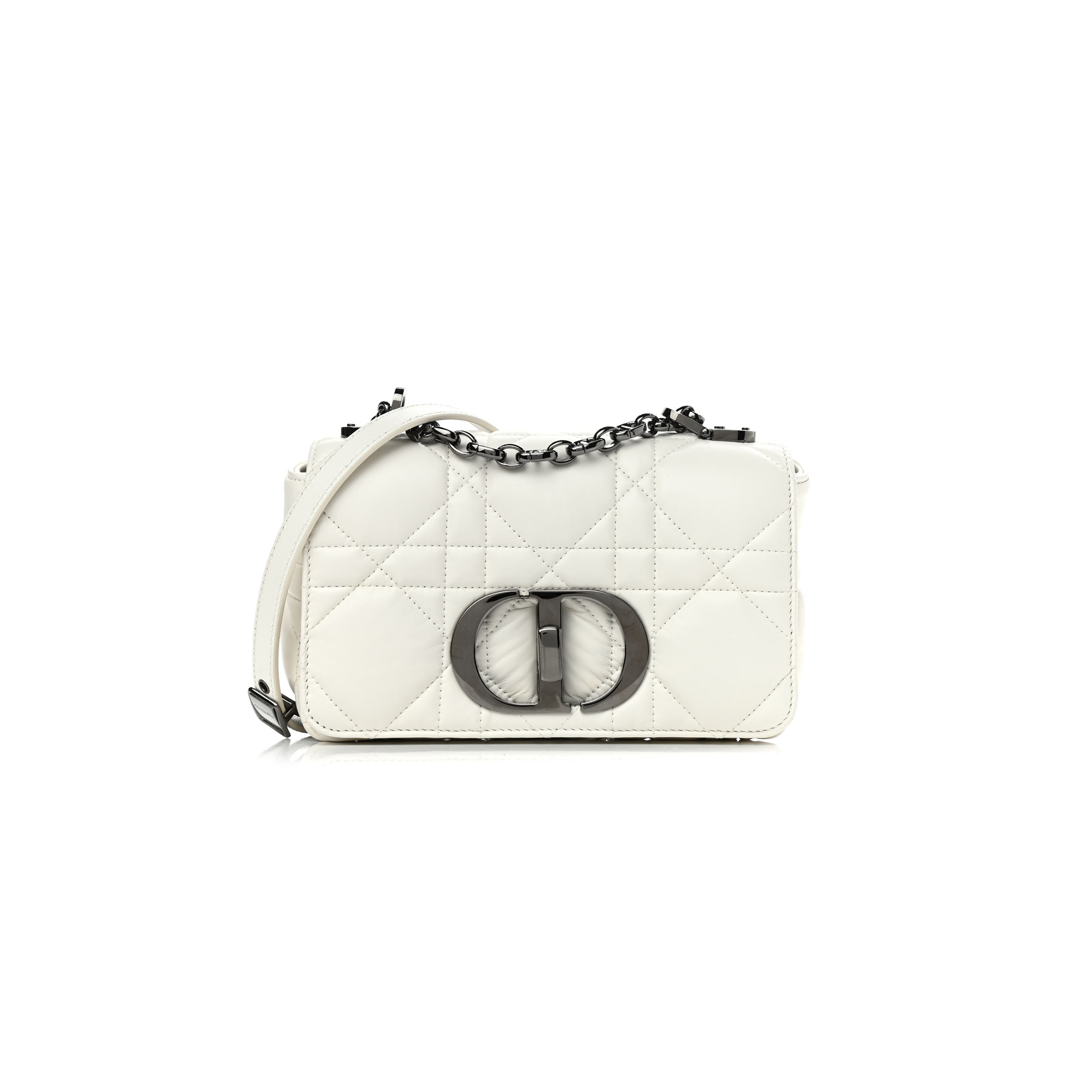 D*or lambskin macrocannage small D*or caro bag ivory (20*12*7cm)